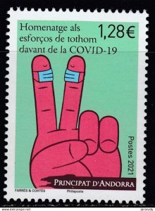 Stamps of ANDORRA-FRANCE 2021 MNH** - cov- 19