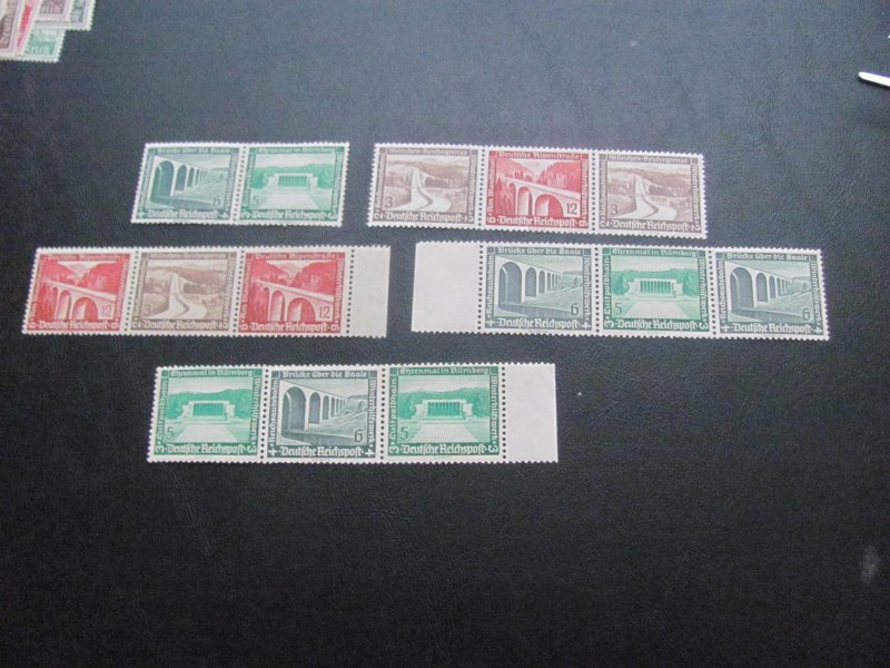 GERMANY 1936 MNH ROADS & BRIDGES BOOKLET PIECES LOT 34 EUROS (124) SEE MY STORE