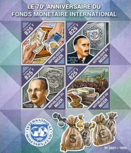 IMF International Monetary Fund Stamps Niger 2015 MNH John M Keynes 4v M/S