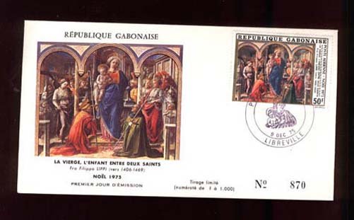 008512 GABON Classical PAINTING 1975 FDC LIPPI