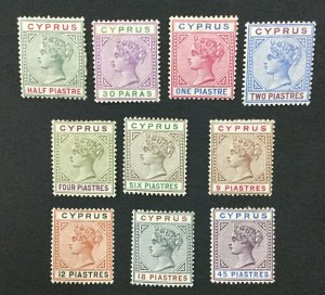 MOMEN: CYPRUS SG #40-49 1894 MINT OG H LOT #193171-1691