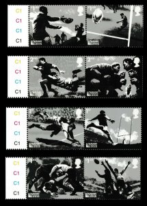 GB 3748-3757 Rugby World Cup 2015 cylinder tab C1 set (8 stamps) MNH 2015