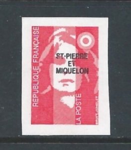 St. Pierre & Miquelon #545B NH French Marianne Ovptd./Booklet Single