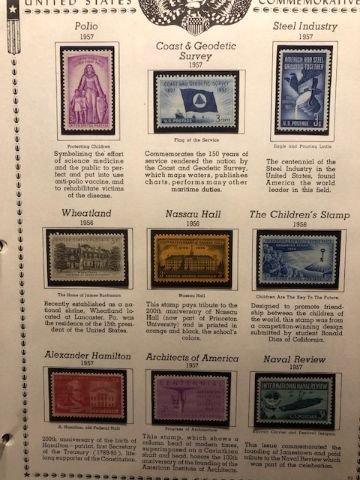 US 1955 to 1961 Commemoratives OGNH - See Description