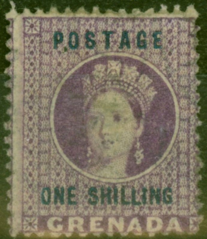 Grenada 1875 1s Dp Mauve SG13 Fine Mtd Mint Scarce 