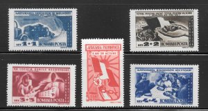 Romania Scott B376-80 Unused LHOG - 1947 Semi-Postals Set - SCV $1.50