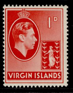 BRITISH VIRGIN ISLANDS GVI SG111, 1d scarlet, LH MINT. CHALKY