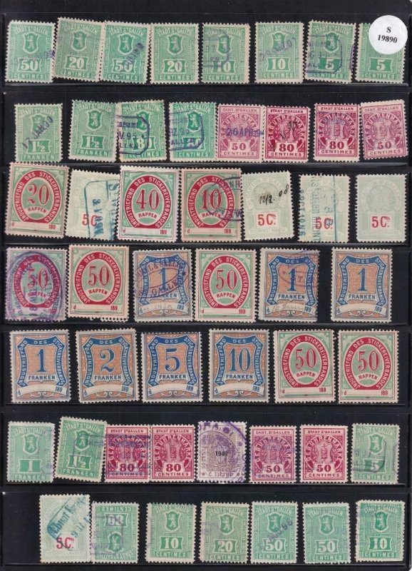 Switzerland: Lot of 50 St. Gallen Cantonal, Etc., Used (S19890) 