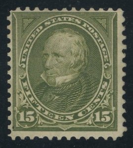 USA 284 - 15 cent Clay - Olive Green Bureau - Fine Mint hinged - reperf at left