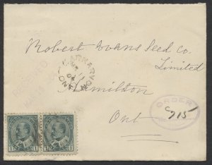 1904 Carnarvon (Haliburton) ONT Split Ring Cover to Hamilton via Minden Kinmount