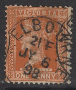 VICTORIA SG332a 1897 1d BROWNISH ORANGE USED 