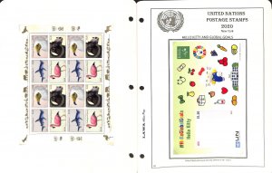 United Nations Stamp Collection in White Ace Album, Mint NH, 2020-2022