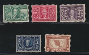 US 323-327 Louisiana Purchase Mint F-VF OG H SCV $305