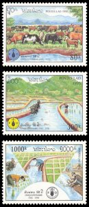 Laos 1995 Scott #1247-1249 Mint Never Hinged