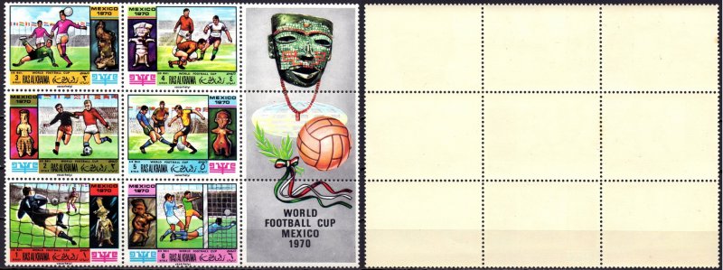 Ras al-khaimah. 1970. 354A-59A. World Cup. MNH.