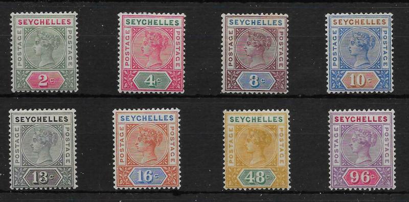 SEYCHELLES SG1/8 1890 DIE I DEFINITIVE SET MTD MINT