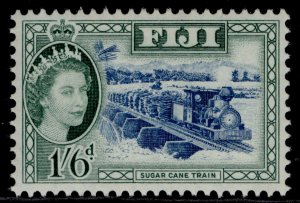 FIJI QEII SG290, 1s 6d blue & myrtle green, M MINT. Cat £16. 