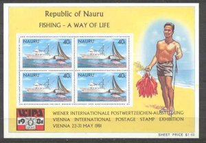 Nauru 230a MNH s/s Ships/Fishes SCV2