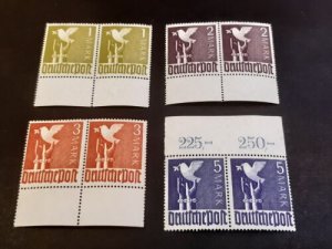 Joint Allied Occupation Zone 1947/48 Dove of peace ** MNH full set in pairs tabs