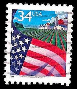 # 3469 USED FLAG OVER FARM