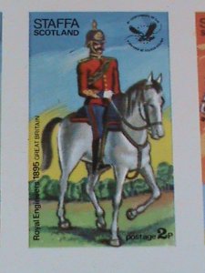 STAFFA SCOTLAND STAMP: SOLDIERS  ON HORSES IMPERF- MNH - MINI SHEET