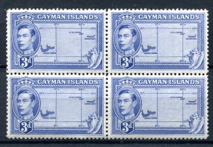 Cayman Islands 1938 KGVI. Block of 4 x 3d blue. Mint. NH. SG121a.