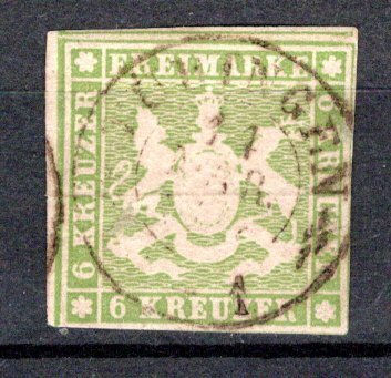 German States Wurttemberg Scott # 16, used