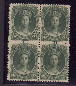 NS  #7535 - Sc #11 - 8&1/2c green - block of 4 - unused