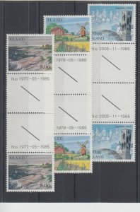 Aland Sc 18, 19, 22 MNH. 1984 First Definitives, 3 different Gutter Pairs, VF