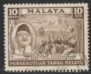 Malaya Federation Scott 84 - SG5, 1957 Independence Day 10c used