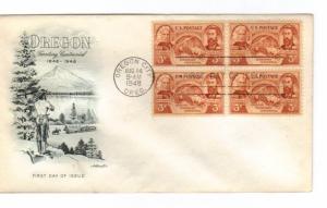 US #964 (Me-13) 3c Oregon Territory blk 4 on FDC Artmaster cachet ECV $5.50