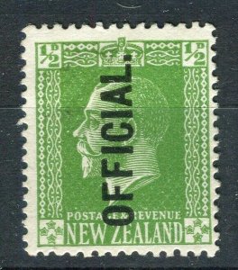 NEW ZEALAND; 1925-30 Cowan early Official Optd. GV issue Mint hinged 1/2d. 