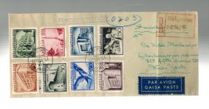 1939 Riga Latvia First Day Cover to USA Complete Set # 207-214 FDC via Berlin