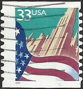 # 3281c USED FLAG AND CITY SMALL DATE