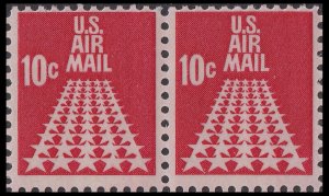 US C72 Airmail 5-Star Runway 10c horz pair (2 stamps) MNH 1968