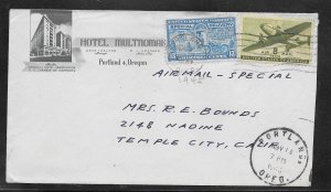 #C26,E15 on SPECIAL PORTLAND OREG. NOV/16/1932 COVER (12499)