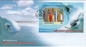 Jersey 2009 FDC Sc 1380 3pd Surfing Sheet Dated 2000, not 2009