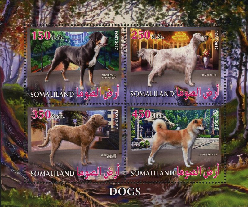 Dog English Setter Souvenir Sheet of 4 Stamps Mint NH