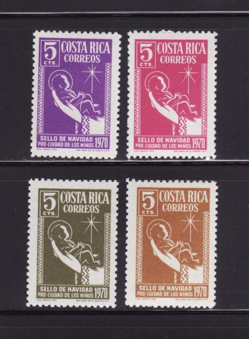 Costa Rica RA45-RA48 Set MNH Christmas, Christ Child (E)