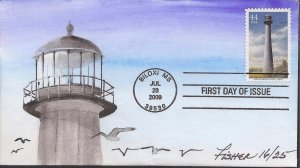Set of 5 Fisher Hand Painted FDCs for the 2009 Gulf Coast Lighthouses Issue