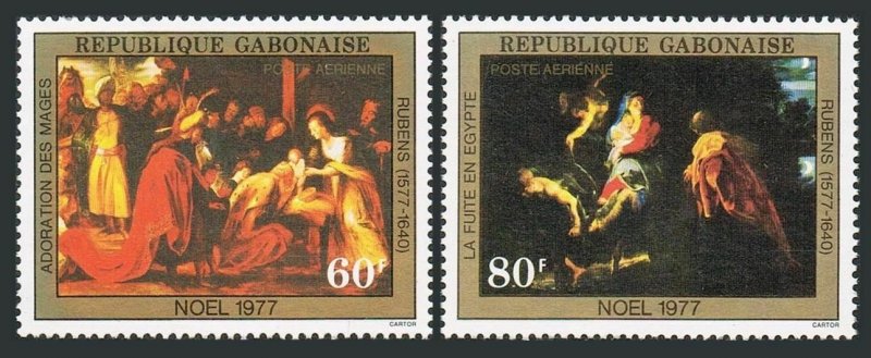 Gabon C202-C203,MNH.Michel 614-615. Christmas 1977.Peter Paul Rubens.