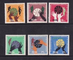 Poland  #1159-1164  MNH  1963  basketball