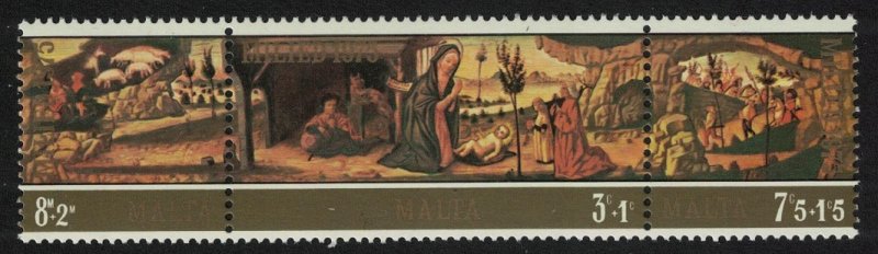 Malta Christmas 3v Strip 1975 MNH SC#B20-B22 SG#549-551