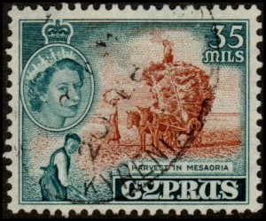 Cyprus 176 - Used- 35m Harvest in Mesaoria (1955) (cv $0.50) +