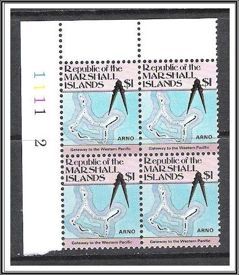 Marshall Islands #49A Maps Plate Block MNH