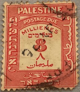 PALESTINA 1928. Postage Due. 8 Milliemes. SG #D9. Used VF-