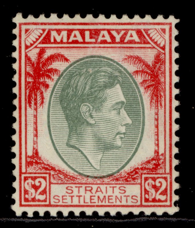 MALAYSIA - Straits Settlements GVI SG291, $2 green & scarlet, M MINT. Cat £48.