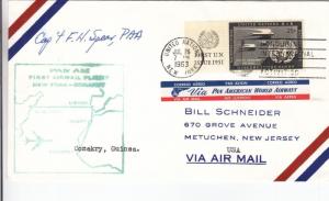 1963, 1st Flt., F-18-36OU, New York to Conakry, Guinea, See Remark (22062)