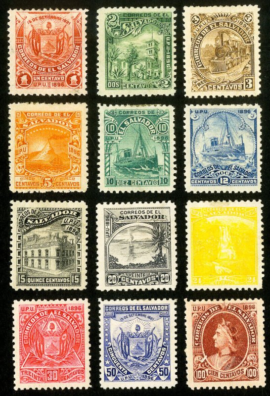 Salvador Stamps # 177-88 MH VF Scarce Scott Value $95.00