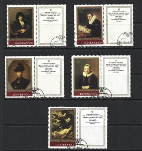 RUSSIA - 1983 REMBRANDT PAINTINGS - SCOTT 5129 TO 5134 - USED